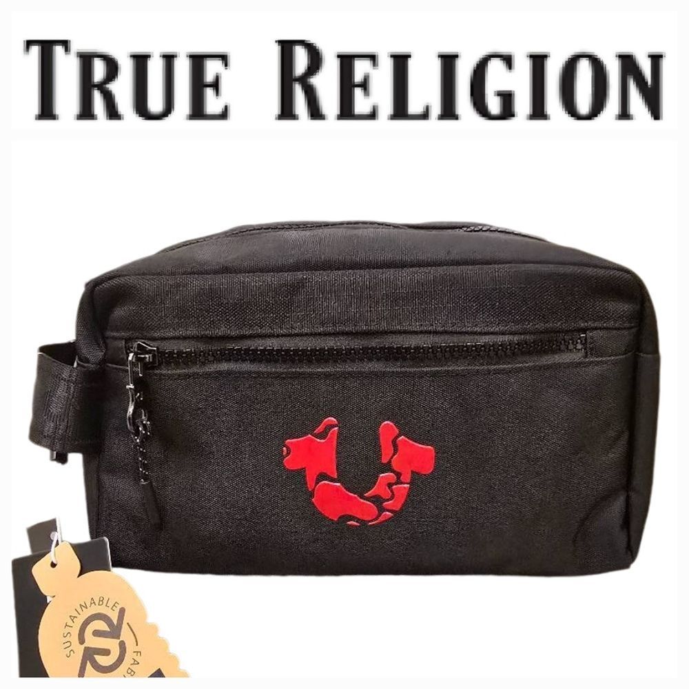 True Religion Udell Broken Horseshoe Logo Dopp Bag